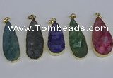 NGP3980 20*40mm - 25*50mm flat teardrop druzy agate pendants