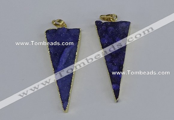 NGP3984 20*48mm - 25*50mm triangle druzy agate pendants wholesale