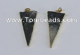 NGP3989 20*48mm - 25*50mm triangle druzy agate pendants wholesale