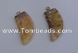 NGP4001 15*30mm - 16*35mm horn druzy quartz gemstone pendants