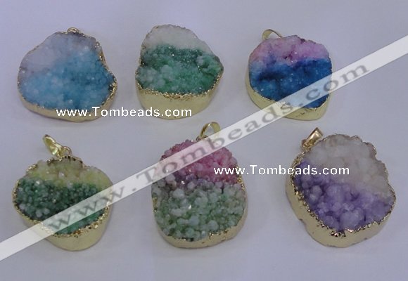 NGP4045 20*30mm - 30*40mm freeform druzy agate pendants