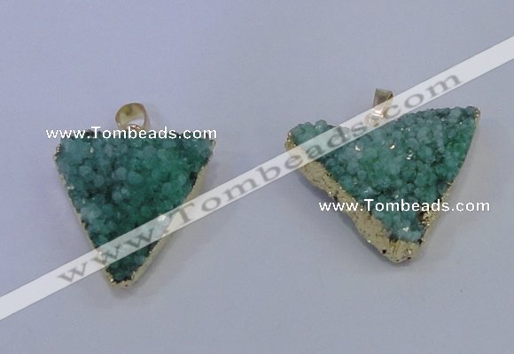 NGP4051 25*30mm – 30*35mm triangle druzy quartz pendants