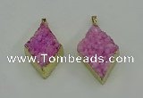 NGP4076 25*35mm - 28*40mm diamond druzy quartz pendants