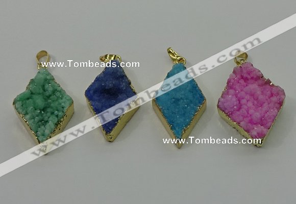 NGP4080 25*35mm - 28*40mm diamond druzy quartz pendants