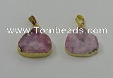 NGP4084 18*22mm - 20*24mm flat teardrop druzy quartz pendants