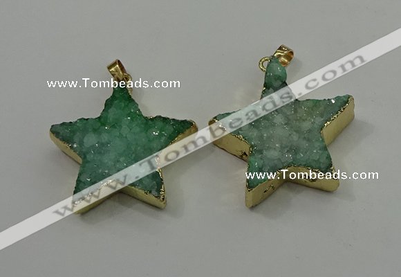 NGP4095 30*32mm - 32*35mm star druzy quartz pendants wholesale