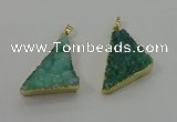 NGP4105 22*35mm - 24*40mm triangle druzy quartz pendants wholesale