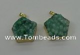 NGP4116 28*28mm - 30*30mm pentagon druzy quartz pendants wholesale