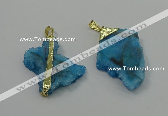 NGP4134 25*35mm - 40*50mm freeform druzy quartz pendants wholesale