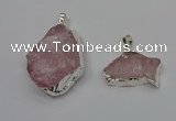 NGP4140 20*30mm - 35*45mm freeform rose quartz pendants wholesale