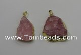 NGP4141 20*30mm - 35*45mm freeform rose quartz pendants wholesale