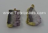 NGP4143 25*30mm - 30*35mm freeform druzy amethyst pendants