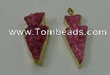 NGP4156 20*45mm - 22*48mm arrowhead druzy quartz pendants