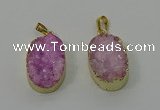 NGP4186 18*25mm - 18*28mm oval druzy quartz pendants wholesale