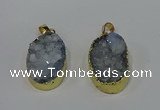 NGP4189 18*25mm - 18*28mm oval druzy quartz pendants wholesale