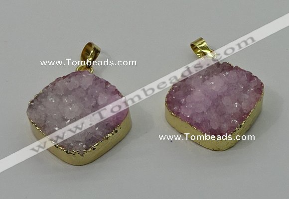 NGP4214 20mm - 22mm diamond druzy quartz pendants wholesale