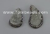 NGP4304 20*40mm - 25*50mm wing-shaped druzy quartz pendants