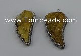 NGP4314 20*40mm - 25*50mm wing-shaped druzy quartz pendants