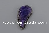 NGP4315 20*40mm - 25*50mm wing-shaped druzy quartz pendants