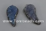 NGP4319 20*40mm - 25*50mm wing-shaped druzy quartz pendants