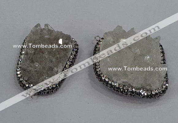 NGP4323 25*35mm - 30*40mm freeform white crystal pendants