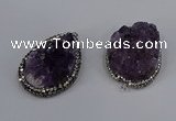 NGP4324 25*35mm - 30*40mm freeform druzy amethyst pendants