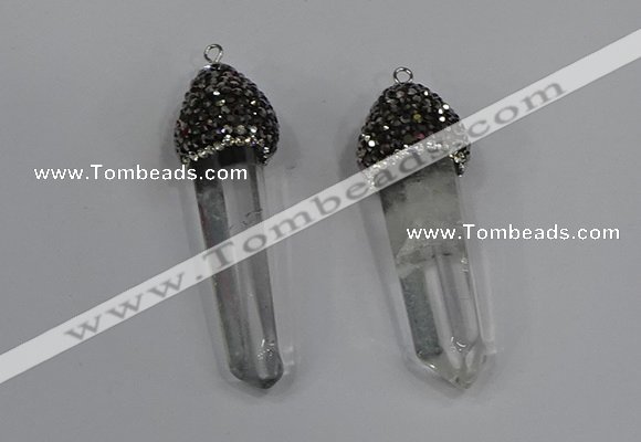 NGP4330 10*35mm - 12*45mm sticks white crystal pendants