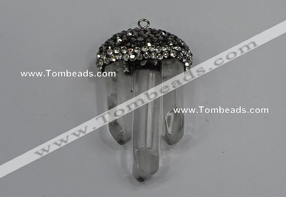 NGP4332 22*30mm - 25*35mm sticks white crystal pendants