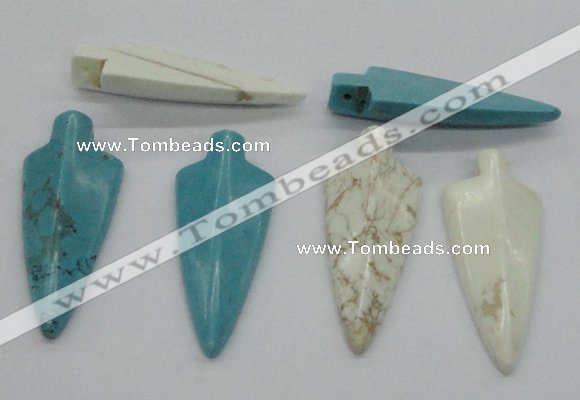 NGP4534 21*52mm - 22*55mm arrowhead turquoise pendants wholesale