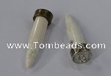 NGP4538 15*52mm bullet-shaped white howlite turquoise pendants