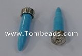 NGP4540 15*52mm bullet-shaped white howlite turquoise pendants