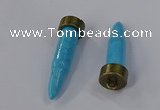 NGP4541 15*52mm bullet-shaped white howlite turquoise pendants