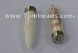 NGP4544 15*62mm bullet-shaped white howlite turquoise pendants