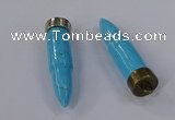 NGP4550 15*56mm bullet-shaped white howlite turquoise pendants