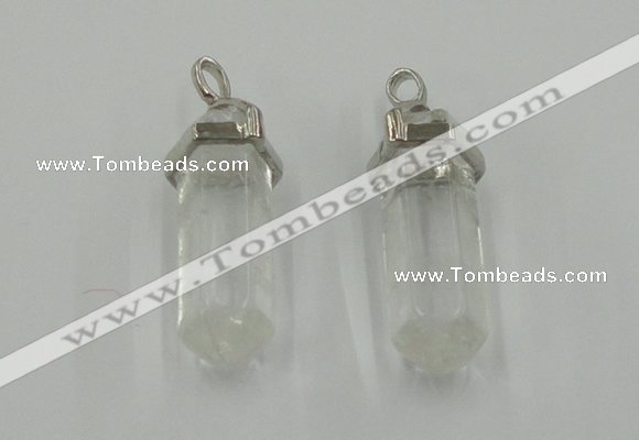 NGP5001 8*30mm sticks white crystal gemstone pendants wholesale