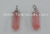 NGP5003 8*30mm sticks cherry quartz gemstone pendants wholesale