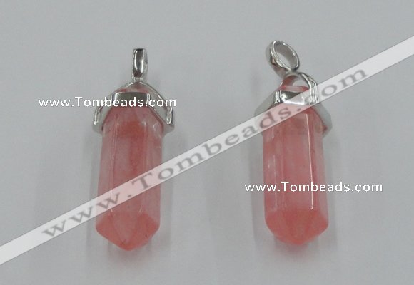 NGP5003 8*30mm sticks cherry quartz gemstone pendants wholesale