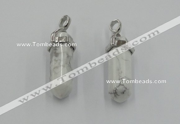 NGP5005 8*30mm sticks white howlite gemstone pendants wholesale