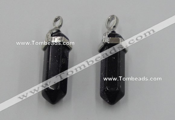 NGP5007 8*30mm sticks blue goldstone pendants wholesale