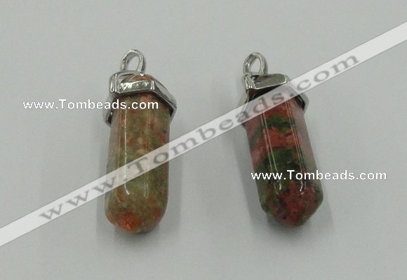 NGP5014 8*30mm sticks unakite gemstone pendants wholesale