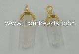 NGP5026 8*30mm sticks white crystal gemstone pendants wholesale