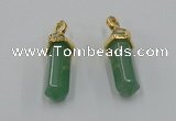 NGP5034 8*30mm sticks green aventurine pendants wholesale