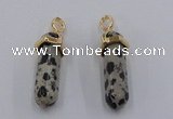 NGP5045 8*30mm sticks dalmatian gemstone pendants wholesale