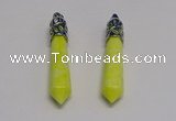 NGP5417 10*65mm sticks lemon jade gemstone pendants wholesale