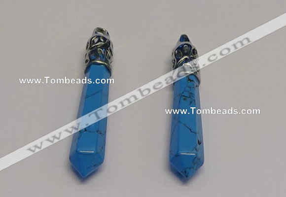 NGP5427 10*65mm sticks blue turquoise pendants wholesale