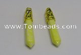 NGP5444 10*65mm sticks lemon jade gemstone pendants wholesale