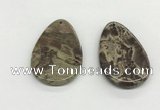 NGP5502 35*55mm flat teardrop rainforest agate pendants wholesale