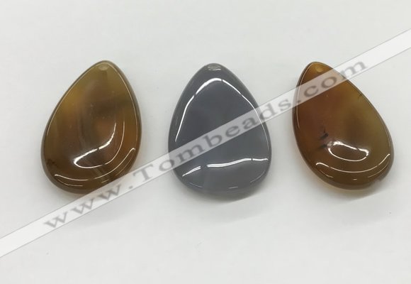 NGP5506 30*50mm flat teardrop agate gemstone pendants