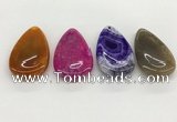 NGP5517 30*50mm flat teardrop agate gemstone pendants