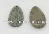 NGP5524 30*50mm - 35*55mm flat teardrop jasper pendants